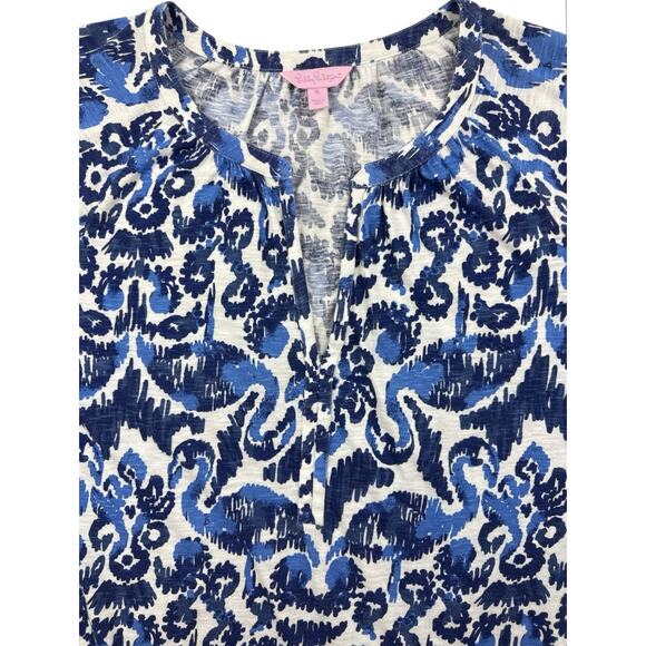 Lilly Pulitzer Meg Top Resort Navy Beach Bathers Womens Medium - Picture 4 of 8